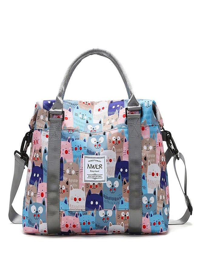 NWLR Travel Duffle Bag Weekender Overnight Bag Gym Tote with Dry and Wet Separated Pocket for Women Girls Shoulder Workout Duffel Bag Water Resistant (cute cats) - Image 1